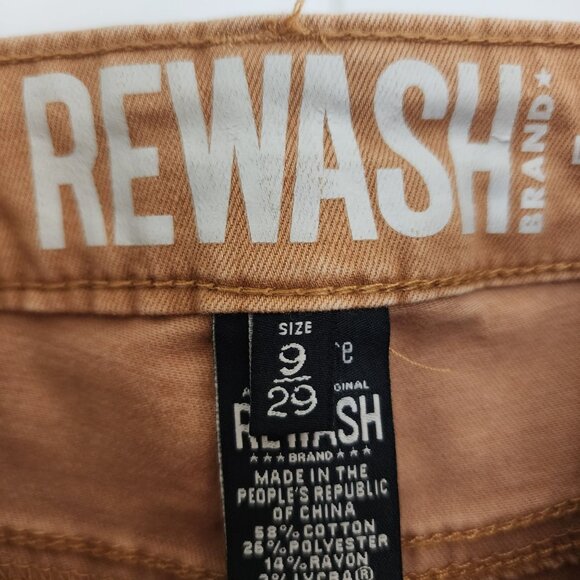 Rewash Womens Golden Skinny Jeans With Raw Hem & Rear Pockets - Picture 7 of 10